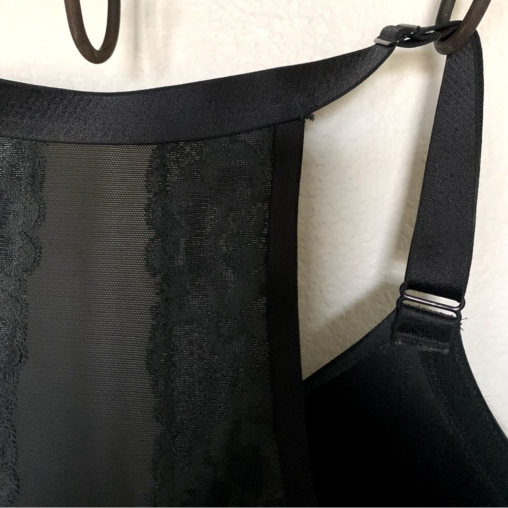 Lane Bryant Cacique Bra Boost Plunge Lace Back Size 40DDD Black New W/O Tags - Picture 3 of 3